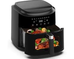 AIMASON 80D10W XXL Airfryer - 9L Heteluchtfriteuse met Kijkvenster – 2350W - 360° Heteluchtcirculatie – 40-200°C - Smart LED touchscreen - 9 Slimme Voorgeprogrammeerde Instellingen