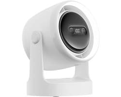 Bureau ventilator - USB ventilator - Mini ventilator - Stille bureauventilator - Luchtcirculator - 100 instelbare snelheden - Nachtlampje Aromatherapiefuncties - Ideaal voor thuis, kantoor op de camping - 15*12*17 cm - Wit