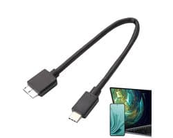 USB C Harde Schijf Kabel - Externe Harde Schijf Kabel - Data Overzetten - 5Gbps Snelheid - 30 cm - Zwart