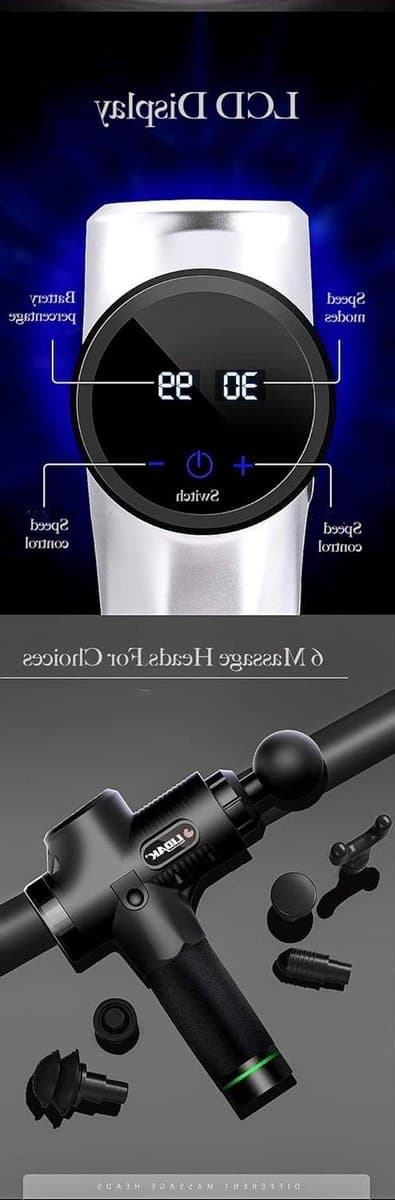 Massage Gun - Spierontspanner Elektrisch - Spierherstel - 30 Snelheden LCD - 8 uur batterij - Zwart — afbeelding 1