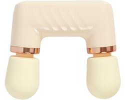 Percussie Massager - Mini Massage Gun - Spierherstel - Dubbele Kop - 18 x 15.2 x 5 cm - Crèmegeel