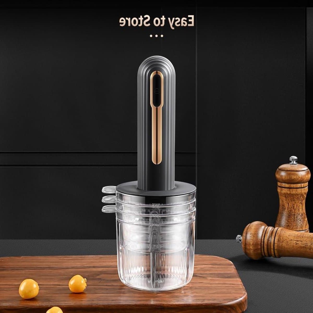 Mini Keukenmachine - Hakmolen - Snel Ingrediënten Snijden - Draagbaar en USB - 10x10x10 mm - Zwart — afbeelding 1