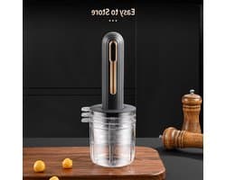 Mini Keukenmachine - Hakmolen - Snel Ingrediënten Snijden - Draagbaar en USB - 10x10x10 mm - Zwart