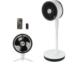 Dimplex DUOCOOL 2-in-1 Smart Statiefventilator – Ventilator Staand - Tafelventilator met 5 Snelheden - 20m Bereik – Fluisterstil (36dB) - Bediening via App en Afstandsbediening – Wit