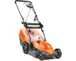 Flymo SimpliMow Elektrische grasmaaier met wielen, 320 V - 1300 W motor, 32 cm maaibreedte, 30 liter grasbak, softgrip-handgrepen, oranje/grijs