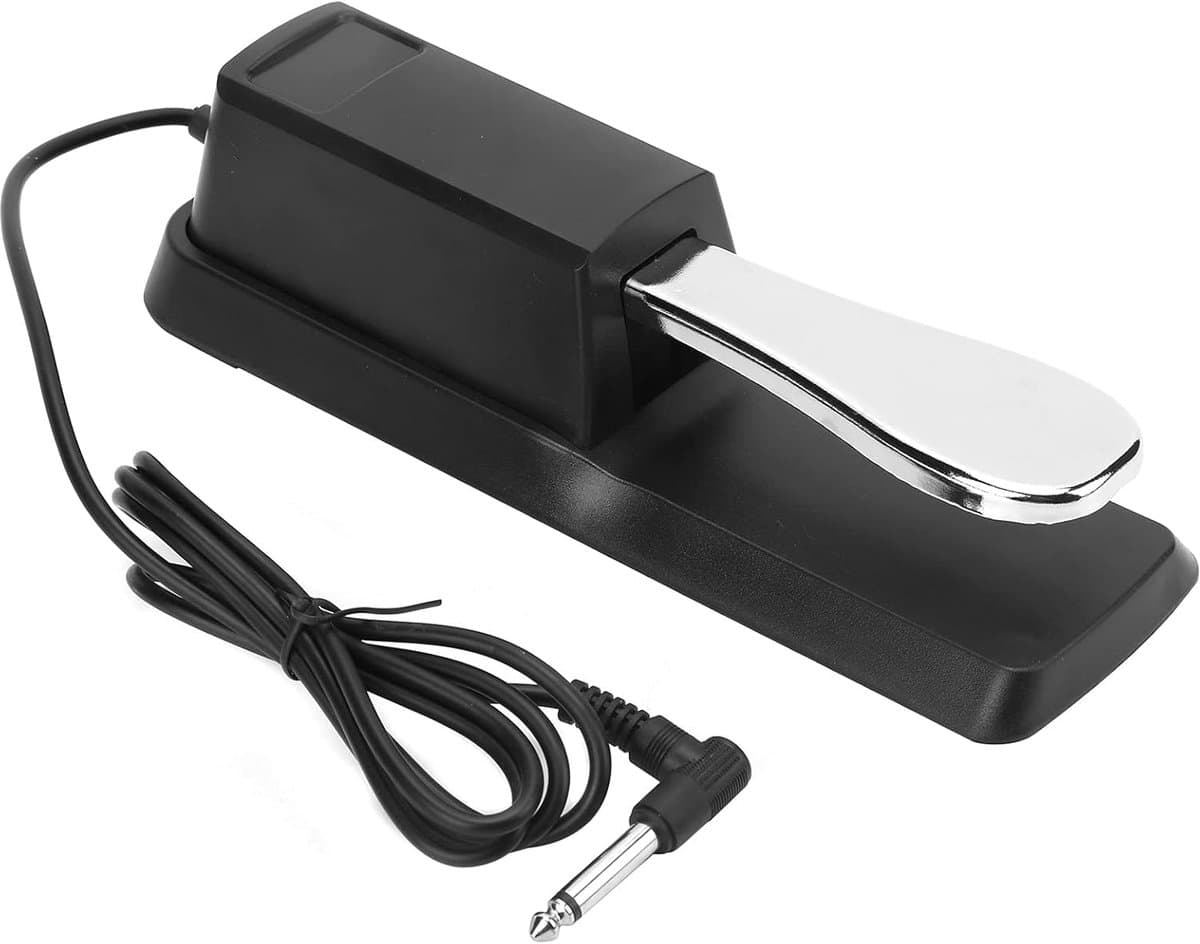 Toetsenbord sustainpedaal - Universeel sustainpedaal Geschikt voor keyboard - Pedalen - Sustainpedaal - 6.35 mm Universeel - Geschikt Voor keyboards en digitale piano’s synthesizer en elektronisch orgel - Zwart — afbeelding 1