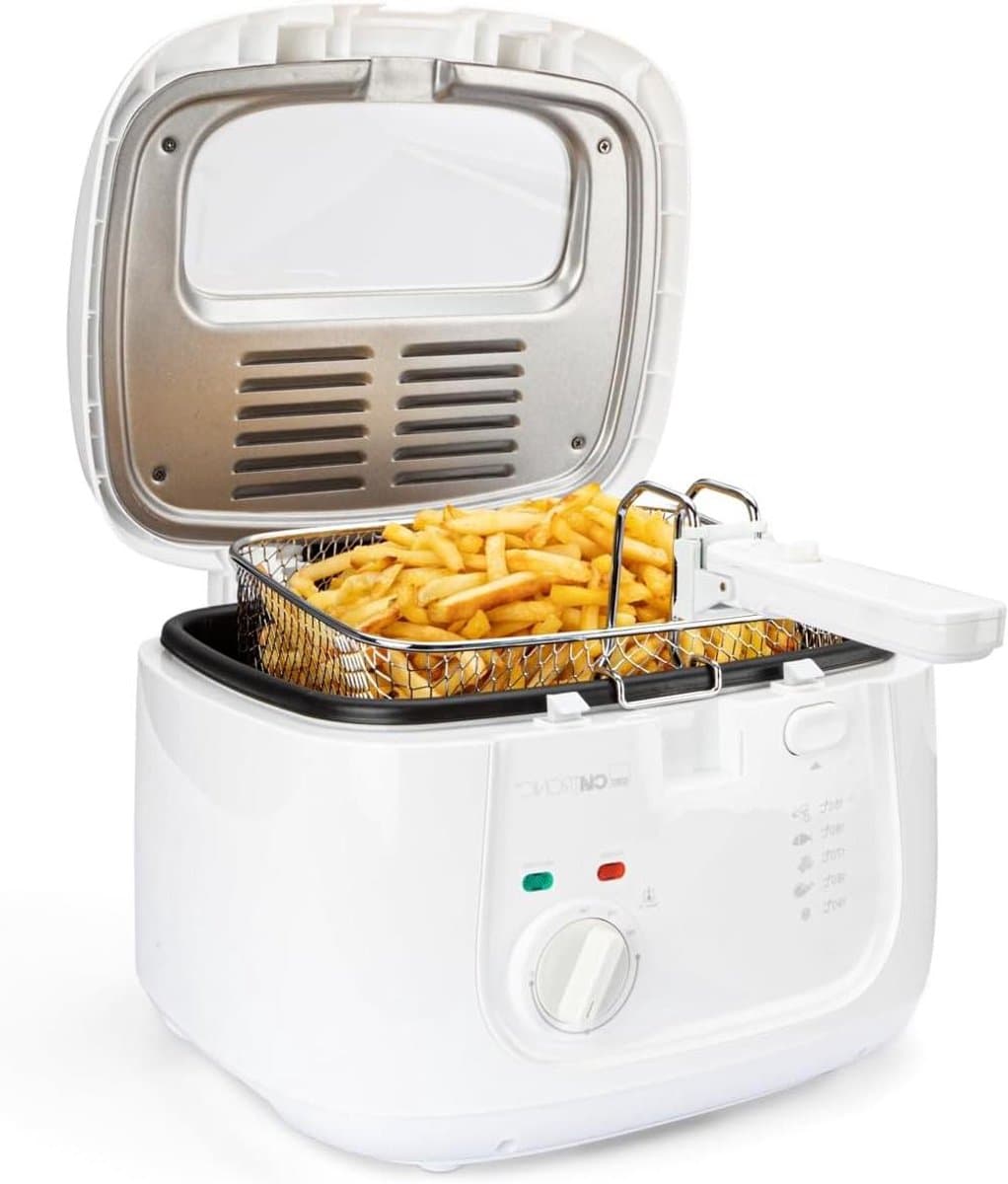 Friteuse - Frituurpan - Lekkere Snacks Maken - Geur- en Vetfilter - 2.5 Liter - Wit — afbeelding 1