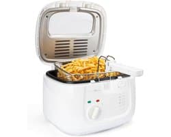 Friteuse - Frituurpan - Lekkere Snacks Maken - Geur- en Vetfilter - 2.5 Liter - Wit