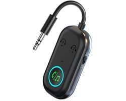 Bluetooth 5.3 AUX Adapter - 3.5mm Audio Ontvanger & Zender - Voor Auto, TV, PC, Koptelefoon - 2 Apparaten Verbinden - 13U Batterijduur