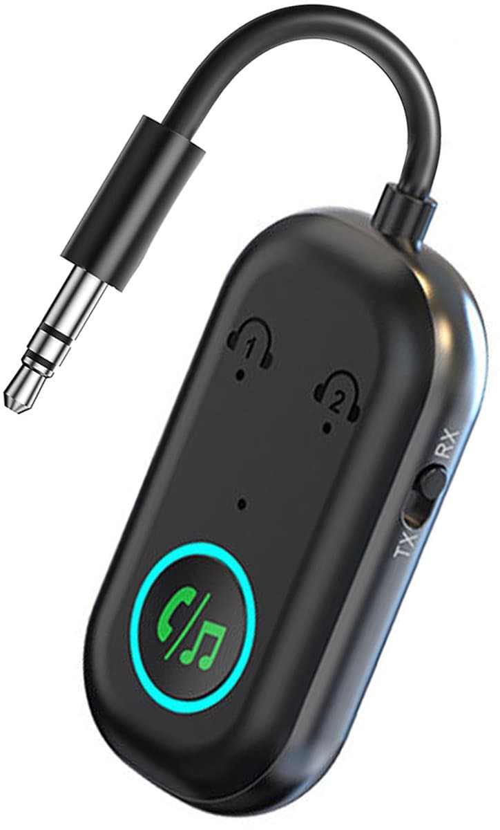 Bluetooth 5.3 AUX Adapter - 3.5mm Audio Ontvanger & Zender - Voor Auto, TV, PC, Koptelefoon - 2 Apparaten Verbinden - 13U Batterijduur — afbeelding 1