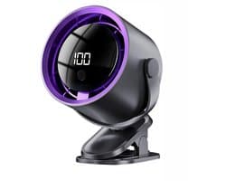 Ventilator - Tafelventilator - Handventilator - Mini ventilator - Ventilator voor kinderwagen - 100 snelheden - USB-oplaadbare - stille clipventilator met led-display - Auto-onderdelen voor buitenactiviteiten - Kamperen - Keuken - Slaapzaal - Paars