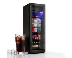 Mini Koelkast 128L – Met Vriesvak – Regelbare Temperatuur – Stil – Voor Woonkamer/Slaapkamer – 110×40×43,5cm – 1 Stuk – Zwart