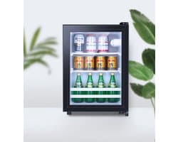 Drankenkoelkast voor maximaal 50 blikken vrijstaand zwart mini model met sterke koeling houdt bier cocktail frisdrank en sap langdurig op de juiste temperatuur voor dagelijks gebruik thuis en op kantoo