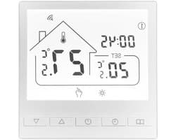 Slimme Thermostaat - App Bediening - Comfort Verhoging - Programmeerbaar Schema - 86x86x40MM - Wit