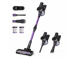Gloovon® Draadloze Steelstofzuiger - 22kPa Zuigkracht - Borstelloze 250W Motor & Knikbare Buis - HEPA Filter - 39 min Accuduur