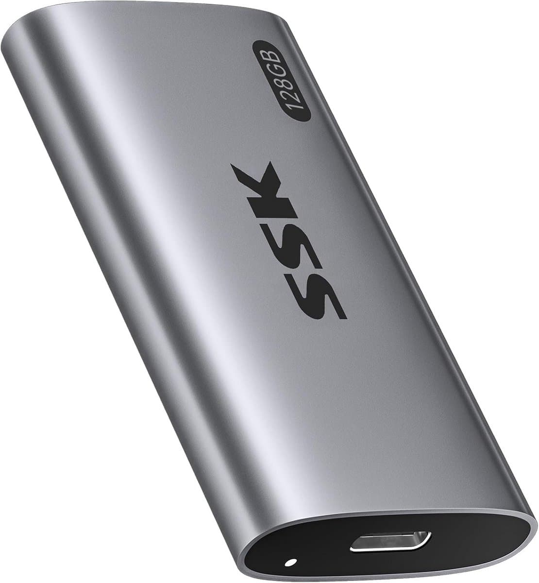 Externe SSD - Draagbare Opslag - Bestanden Overzetten - Ultrasnelle USB3.2 - 128 GB - Grijs — afbeelding 1