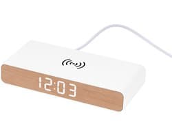 Mesa Musthaves Digitale Wekker met 15W Draadloze Oplader – LED Display – Temperatuurweergave – Wit