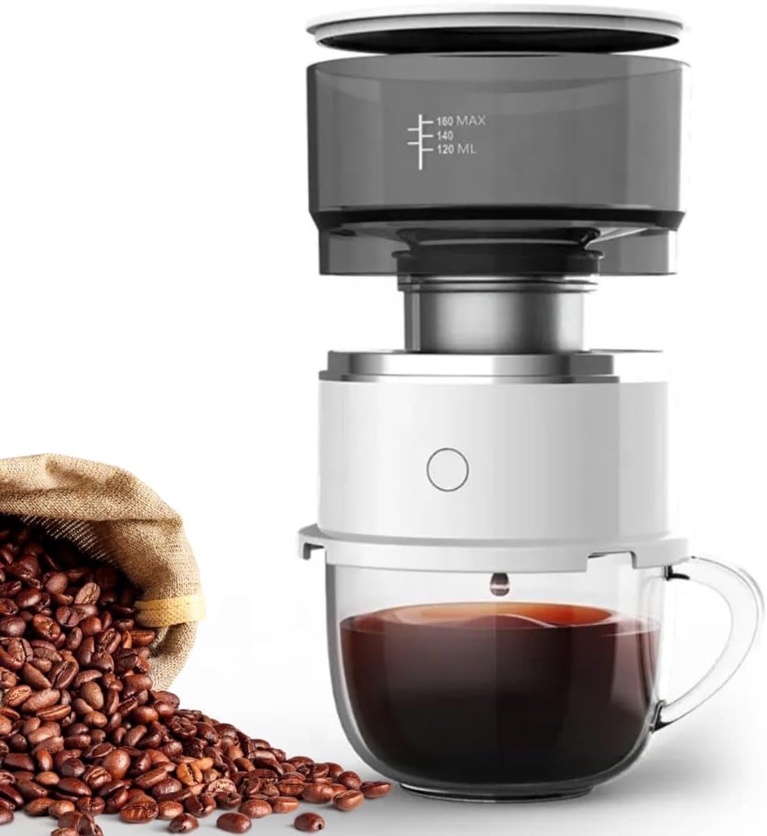 Draagbare Koffiezetter - Automatische Pour-Over Voor 1 Kop - Met Herbruikbaar RVS Filter - Compact Voor Thuis En Reizen — afbeelding 1