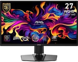 MSI MAG 272QP QD-OLED X24 - QHD OLED Gaming Monitor - 240hz - HDMI 2.1 - USB-hub - USB-C 15w - 27 inch