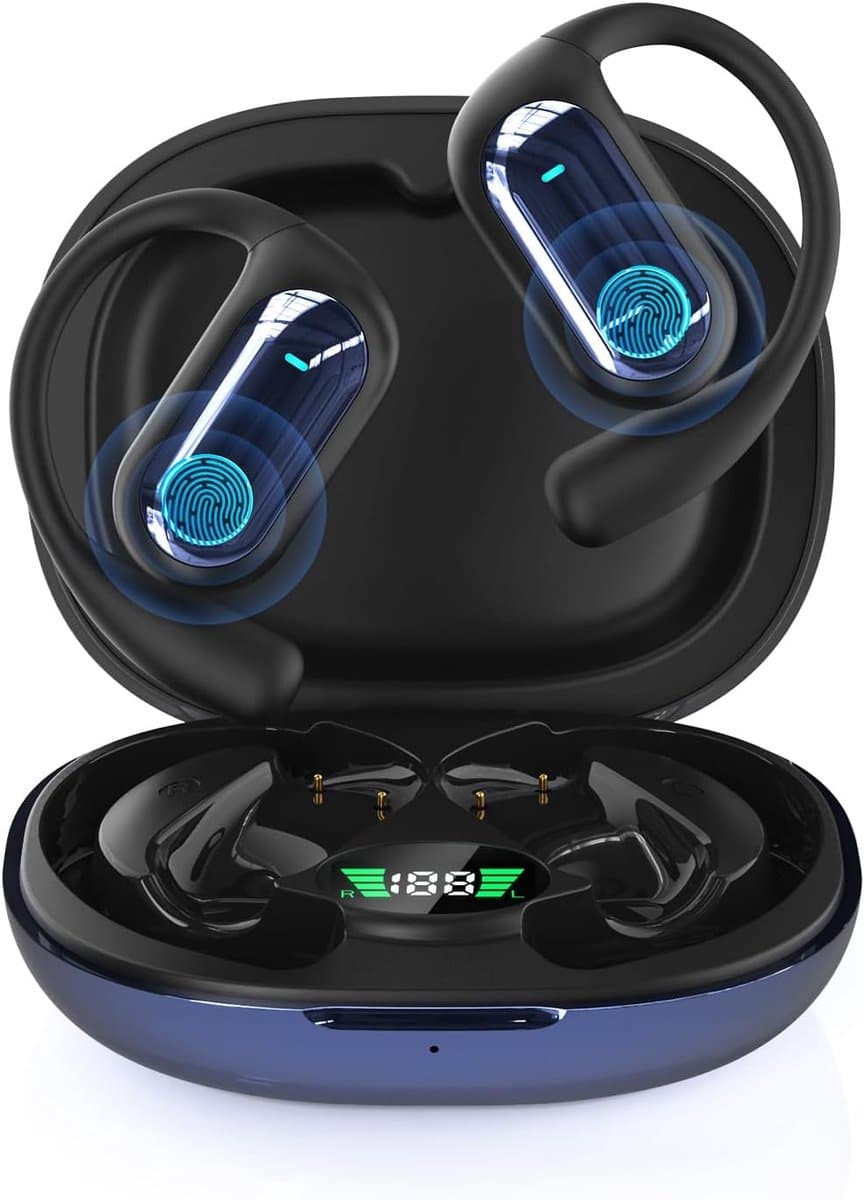 AI Translator Earbuds, 168 Talen Slimme Oordopjes Vertaler, Open Ear Koptelefoon Bluetooth 5.4, 3-in-1 Draadloze Oortjes Vertaal met APP, Geschikt voor Reizen, Zakelijk, Studeren — afbeelding 1
