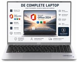GMR 15.6 Inch Full HD Laptop | Office 2024 Inclusief | Windows 11 Pro | 8GB RAM | 256GB SSD | Direct Klaar voor Gebruik | Laptop voor Thuiswerk, Studie, School, E-mail, Internet & Kantoor | Nederlandse Support & Garantie