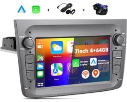 Boscer Android 15 Autoradio - Geschikt voor Alfa Romeo Mito (2008-2018) - 4+64GB - 8.2 inch HD IPS Touchscreen - Draadloze Apple CarPlay & Android Auto - GPS Navigatie - WIFI, Bluetooth, USB & MP5 - Microfoon & AHD Achteruitrijcamera