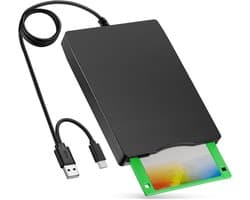 Externe Floppy Disk Drive - USB Diskettelezer - Oude Bestanden Lezen - Plug and Play Installatie - 3.5 inch - Zwart