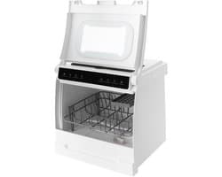Mini Vaatwasser - Compacte Afwasser - Servies Reinigen - 360° Dubbele Sproeiharmen - 46 x 41 x 46 cm - Wit