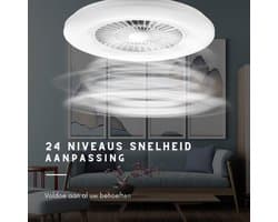 Zyrex® Plafonniere Met Ventilator - Plafondventilator - Plafondventilator Met Verlichting - Wit - 60cm x 60cm x 17cm