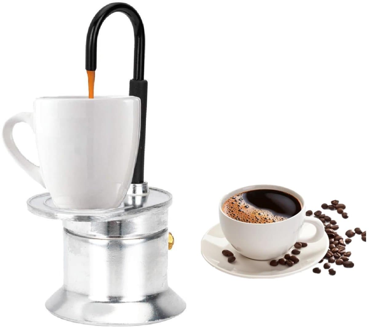 Dailygoody - Moka Pot - Koffiezetter - Perfect Voor Buitenfeesten - Zilver - Aluminium Koffiezetter - Handmatig Koffiezetten - 1 Kop — afbeelding 1