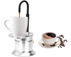 Dailygoody - Moka Pot - Koffiezetter - Perfect Voor Buitenfeesten - Zilver - Aluminium Koffiezetter - Handmatig Koffiezetten - 1 Kop