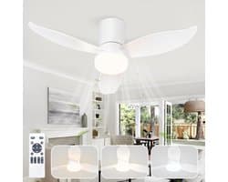 Stille Plafondventilator Met Verlichting - Plafondventilator Met Lamp - 95 Cm - 34W LED - Afstandsbediening - 6 Snelheden - Dimbaar - Timer - DC-Motor - 3 Bladen - Slaapkamer Ventilator - Woonkamer Ventilator
