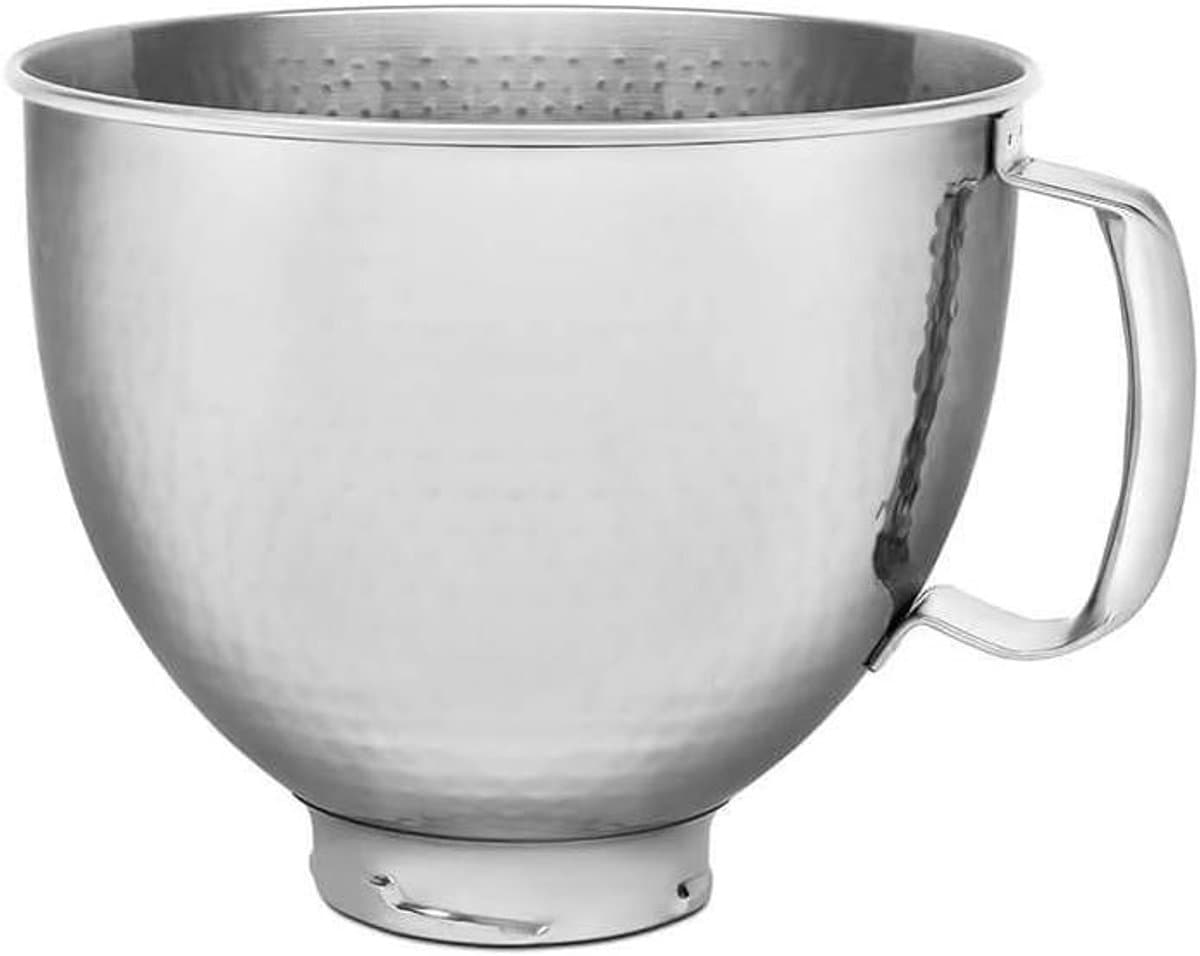 Mixer Kom - Keukenmachine Kom - Bakken en Koken - Gehamerd Staal Design - 4.8 Liter - Zilver — afbeelding 1