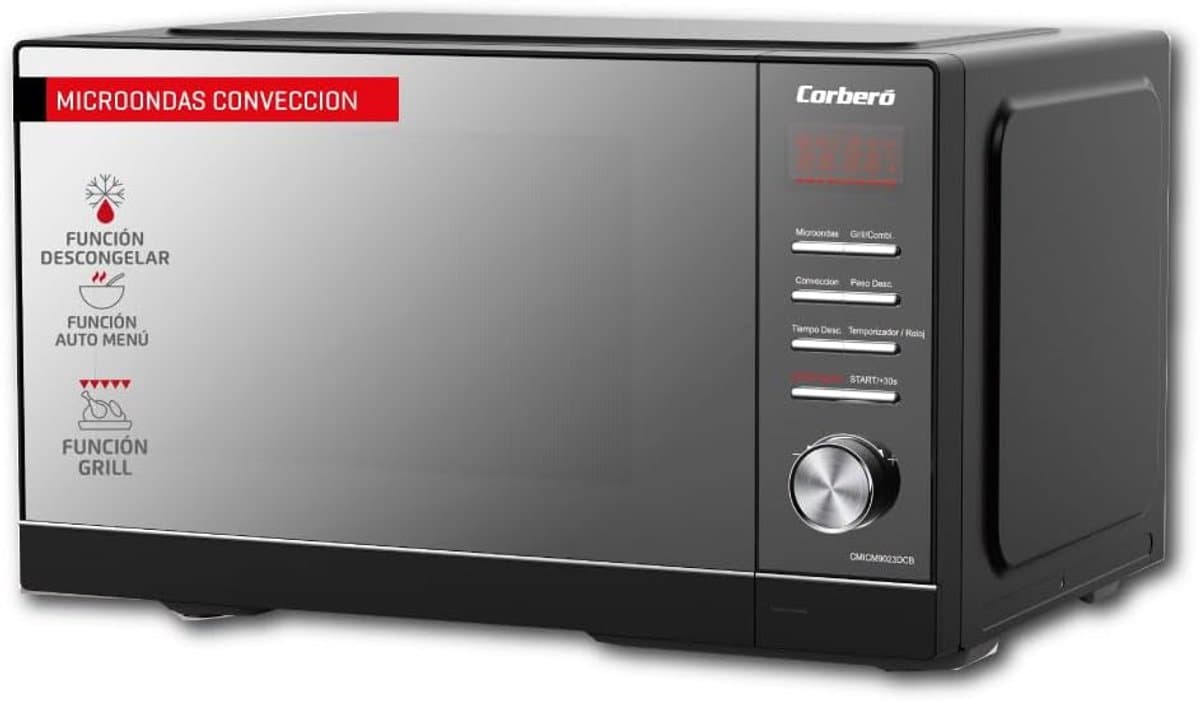 Magnetron 23L met Grill en Convectie - 900W Vermogen - Digitale Bediening - Zwart/RVS — afbeelding 1