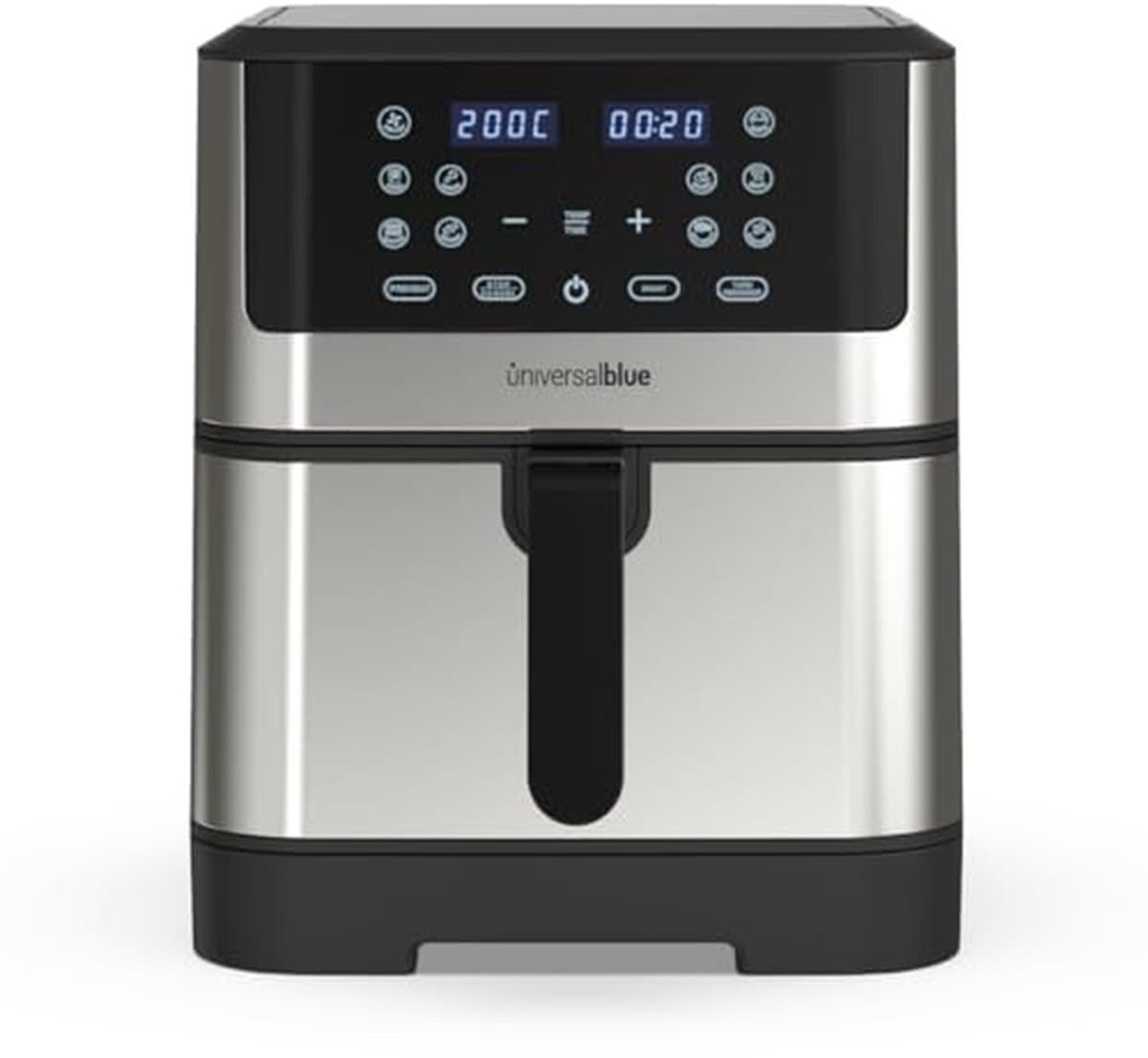 Luchtfriteuse 8 Liter met Timer en Touch-Bediening - Zwart en Roestvrij Staal — afbeelding 1