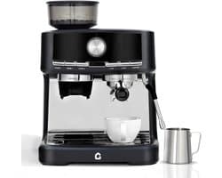 Professionele Pistonmachine met Bonenmaler en Melkopschuimer - Espressomachine met 58mm Piston - 15 Bar - 1.5 Liter - Inclusief Barista Set