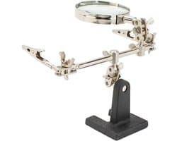 Vergootglas met 3x vergroting en verstelbare hoek, metalen basis voor nauwkeurige printplaatreparatie en chipdetectie, inclusief optische lens en Nederlandse handleiding