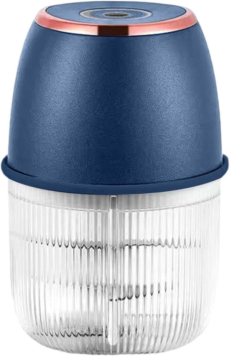 Elektrische keukenmachine van 350 ml met 6 messen voor het hakken van knoflook en vlees, oplaadbaar via USB – Blauw — afbeelding 1