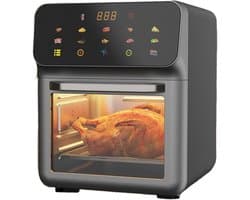 Heteluchtoven Airfryer - Keukenoven - Gezinsformaat - Twee roosters - 32x34x32 cm - Zwart