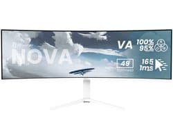 Arozzi Nova 49" Gaming Monitor - Curved - DQHD VA - 165Hz - USB-C - White
