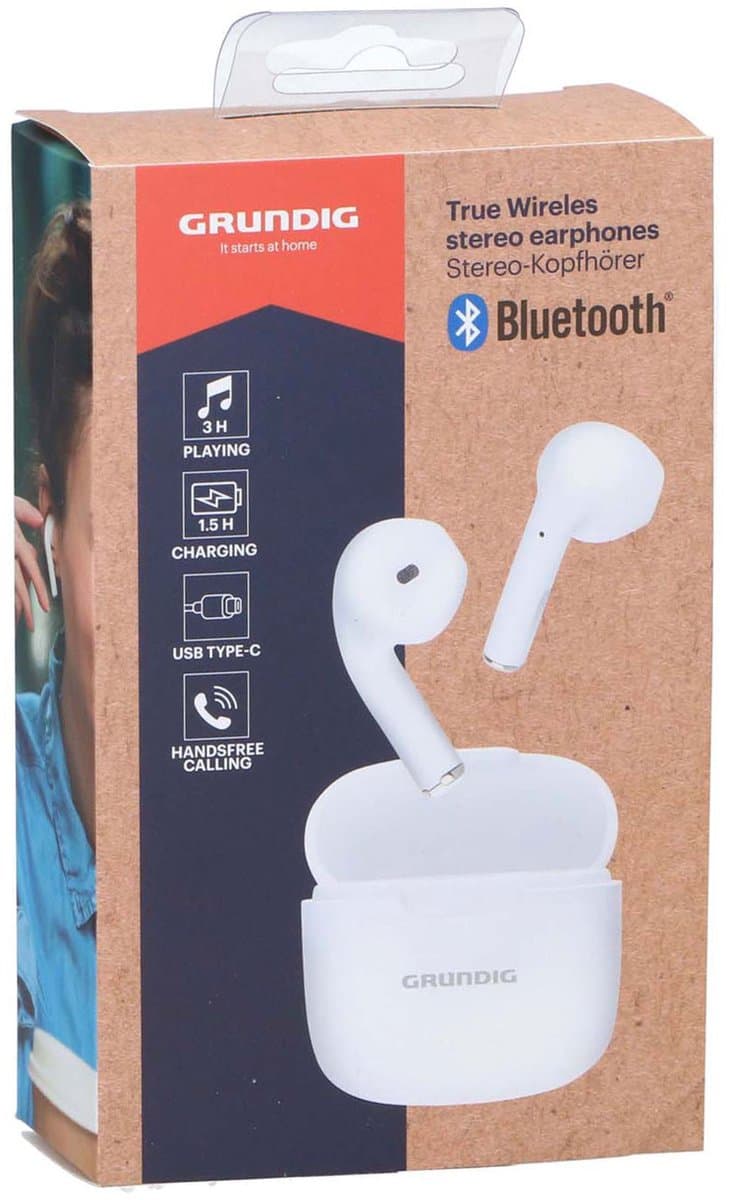Grundig Draadloze Oordopjes - Bluetooth In Ear Oordopjes 200mAh - Oortjes Draadloos met 3 Uur Afspeeltijd - Earbuds voor Hands Free Bellen - Incl. Oplaadcase USB-C Oplaadkabel — afbeelding 1