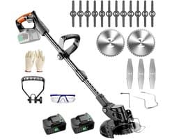 Elektrische Grasmaaier - Tuin trimmer - Snoeien en maaien - Snoerloos ontwerp - Verstelbare lengte - Zwart