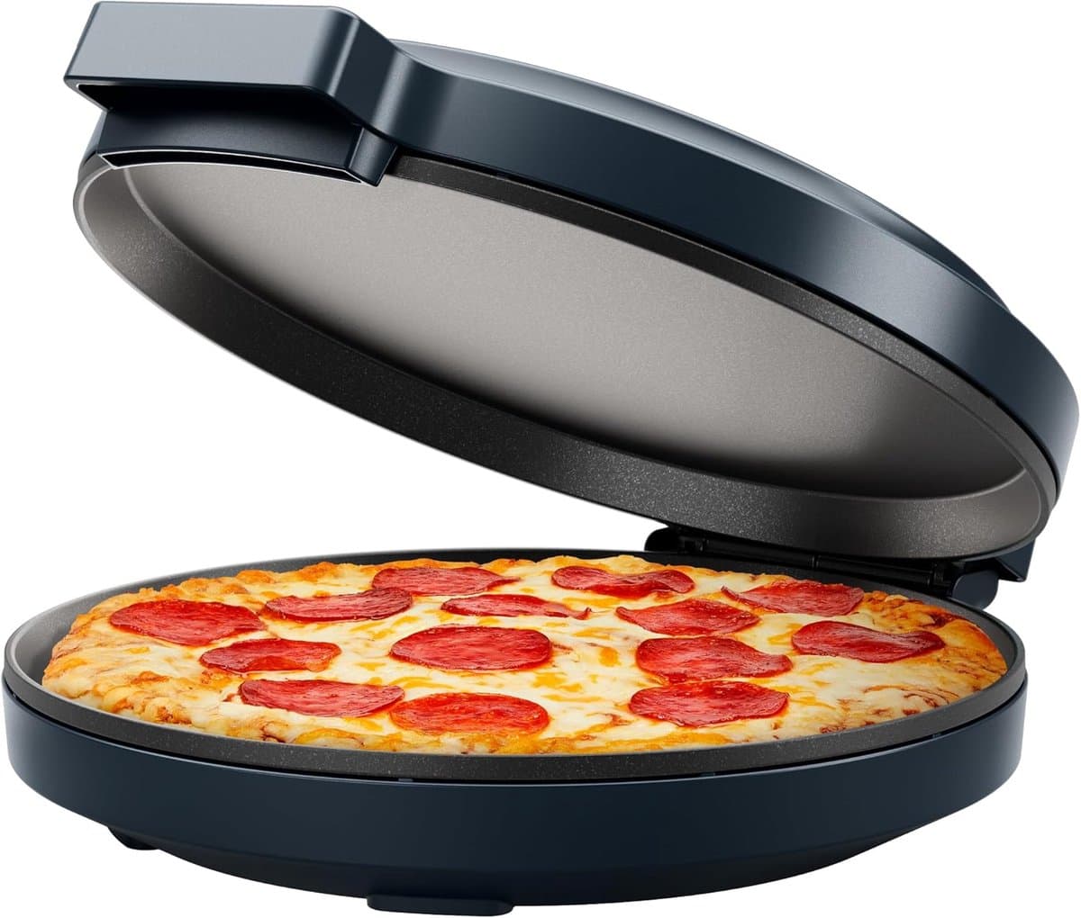 Elektrische Oven - Keukenmachine Pizza - Snelle Maaltijden - Antiaanbak Platen - 30cm Diameter - Donkergrijs — afbeelding 1