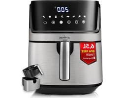 Airfryer - Heteluchtfriteuse - Gezond Koken - Grote capaciteit - 6.5 liter - Zilver