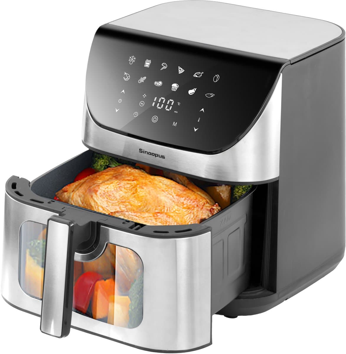 Digitale Airfryer XXL Hetelucht friteuse Sinaopus 8001-8L Grote Capaciteit voor 5 Personen-Snelle Opwarming-12 Voorgeprogrammeerde Functies-eenvoudig te reinigen-LED display — afbeelding 1