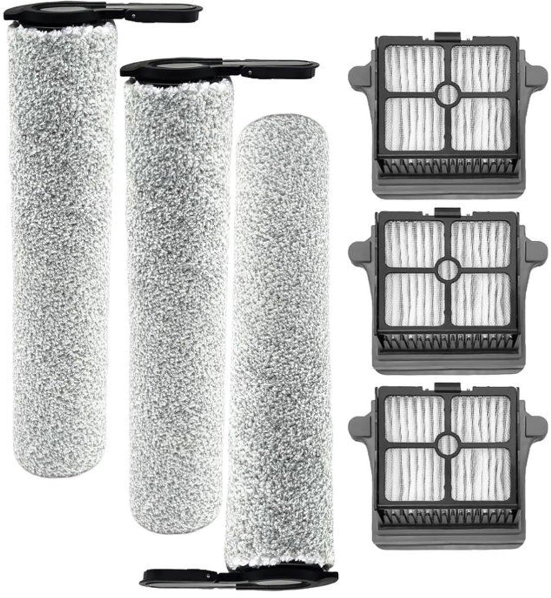 Accessoirekit Geschikt voor de Tineco Floor One S7 stoomreiniger, inclusief 3 rolborstels en 3 HEPA-filters. — afbeelding 1