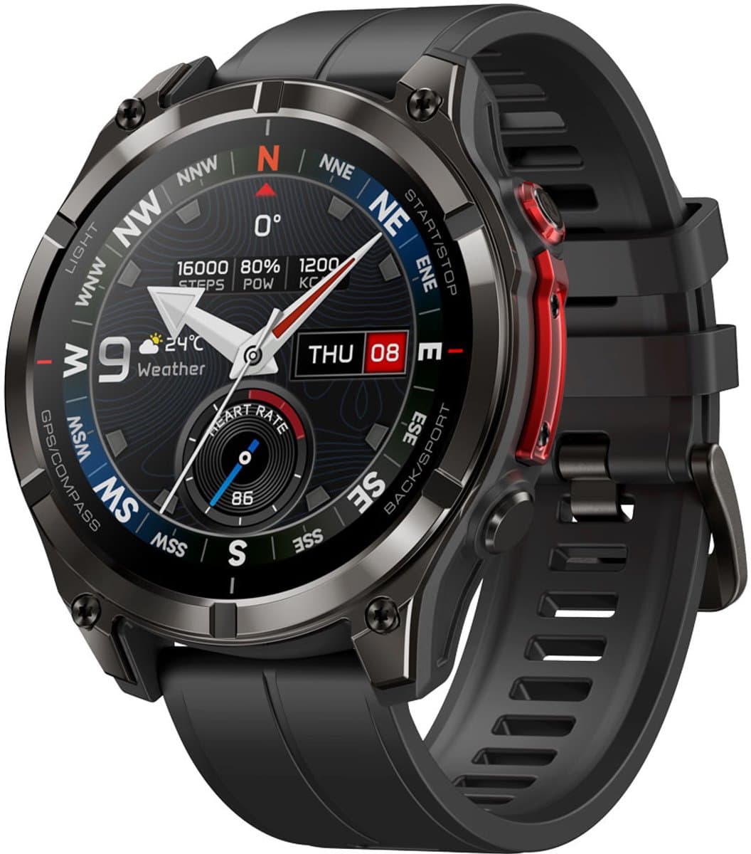 Zeblaze Stratos 4 Pro Smartwatch - Offline kaartnavigatie - GPS - Slaapmonitor - Belfunctie - LED Zaklamp - 170+ Sportmodi- 5ATM - Hartslag/Slaapmeter/SpO2 - IOS & Android - Zwart — afbeelding 1