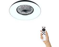 Fantiluxe - Espen - Plafondventilator met verlichting - Zwart - Ø60cm - Afstandsbediening - Met lamp - Plafond ventilator - Slaapkamer