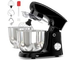 QUOVO® Mixer met mengkom - Mixer - Mixer met mengkom keukenmachine - Zwart - 14cm x 30cm x 36 cm ; 3.18 kg
