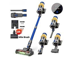 Glowstride - Draadloze stofzuiger - Steelstofzuiger - Slimme LED-functies - Verwijderbare Accu - 650W - display voor vloertapijt dierenhaar